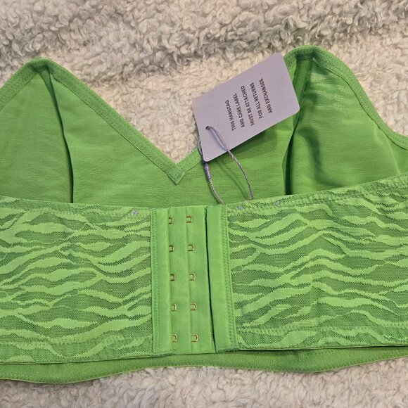 BNWT Savage X Fenty Curvy Lace Bandeau Bralette. Green Tea 3X - Picture 3 of 4